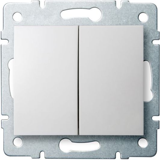 Kanlux Łącznik dwugrupowy świecznikowy Logi śrubowy 10AX 250V biały (25066)