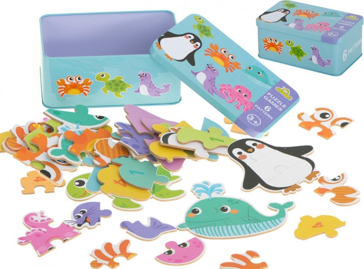 KIK Puzzle w puszce zwierzątka morskie 25 puzzle