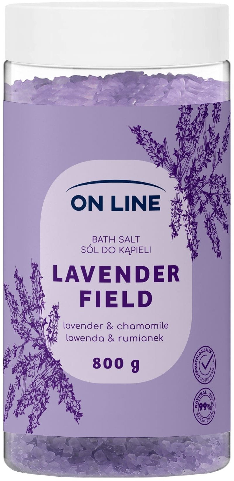 ON LINE Sól do kąpieli Lavender Field 800 g