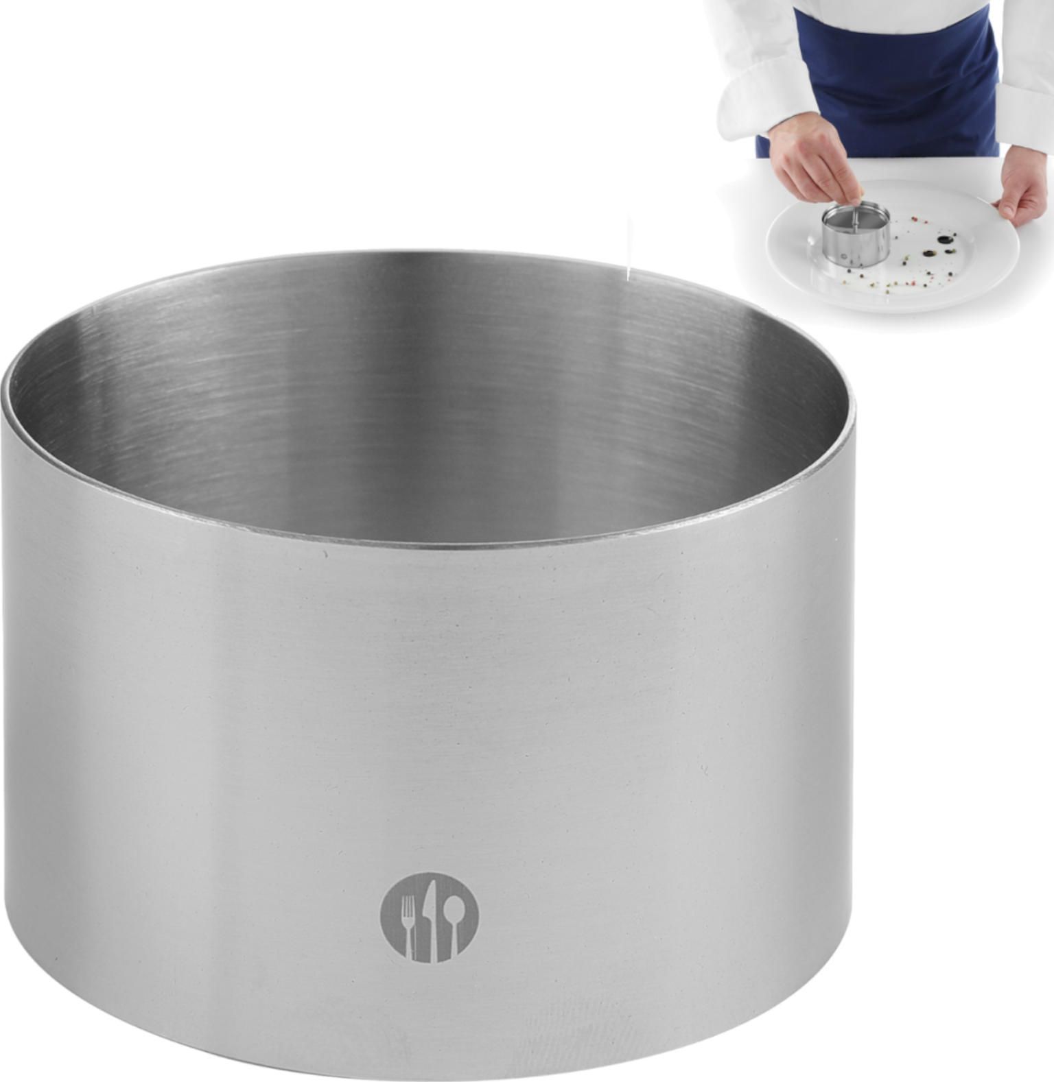 Hendi Pierścień kucharski cukierniczy ze stali nierdzewnej śr. 90mm wys. 45mm - Hendi 512302 Pierścień kucharski cukierniczy ze stali nierdzewnej śr.