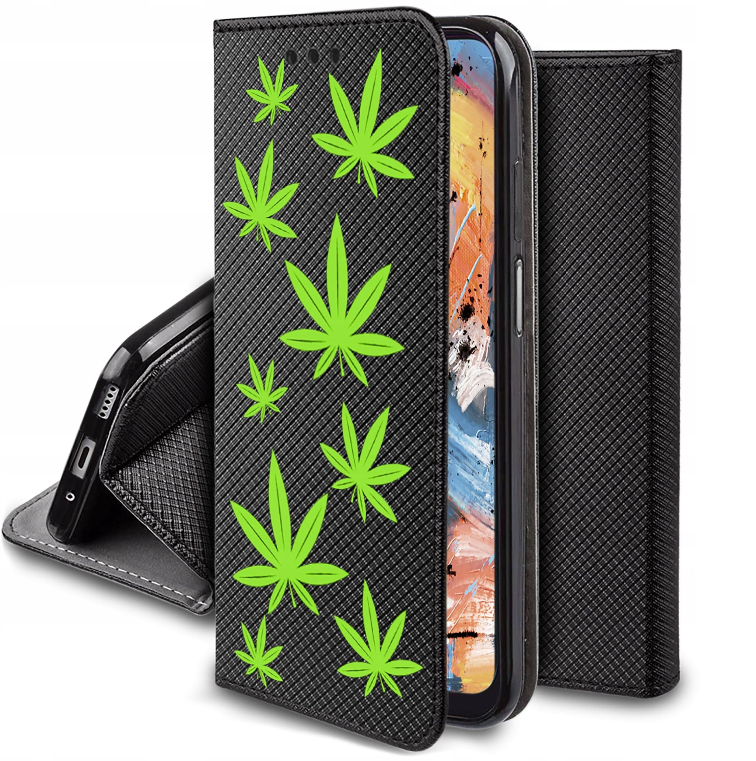 Etui do Xiaomi Redmi Note 13 Pro 4G MAGNET WZORY CASE PORTFEL + SZKŁO 9H