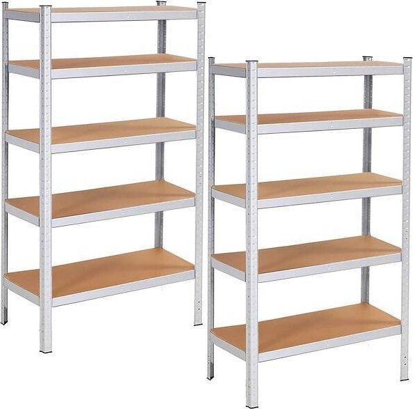 Springos Zestaw regałów metalowych 2 szt. 150x75x30cm 675kg z 5 półkami do garażu, piwnicy UNIWERSALNY