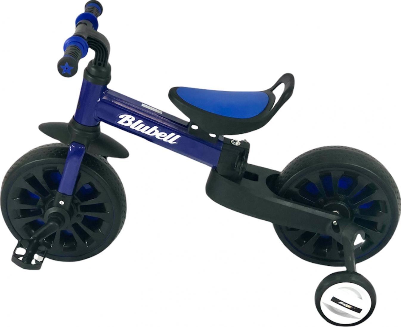 Rowerek biegowy Blue Ride Rower biegowy 4-kołowy 4w1 składany do auta Blubell 110 niebieski