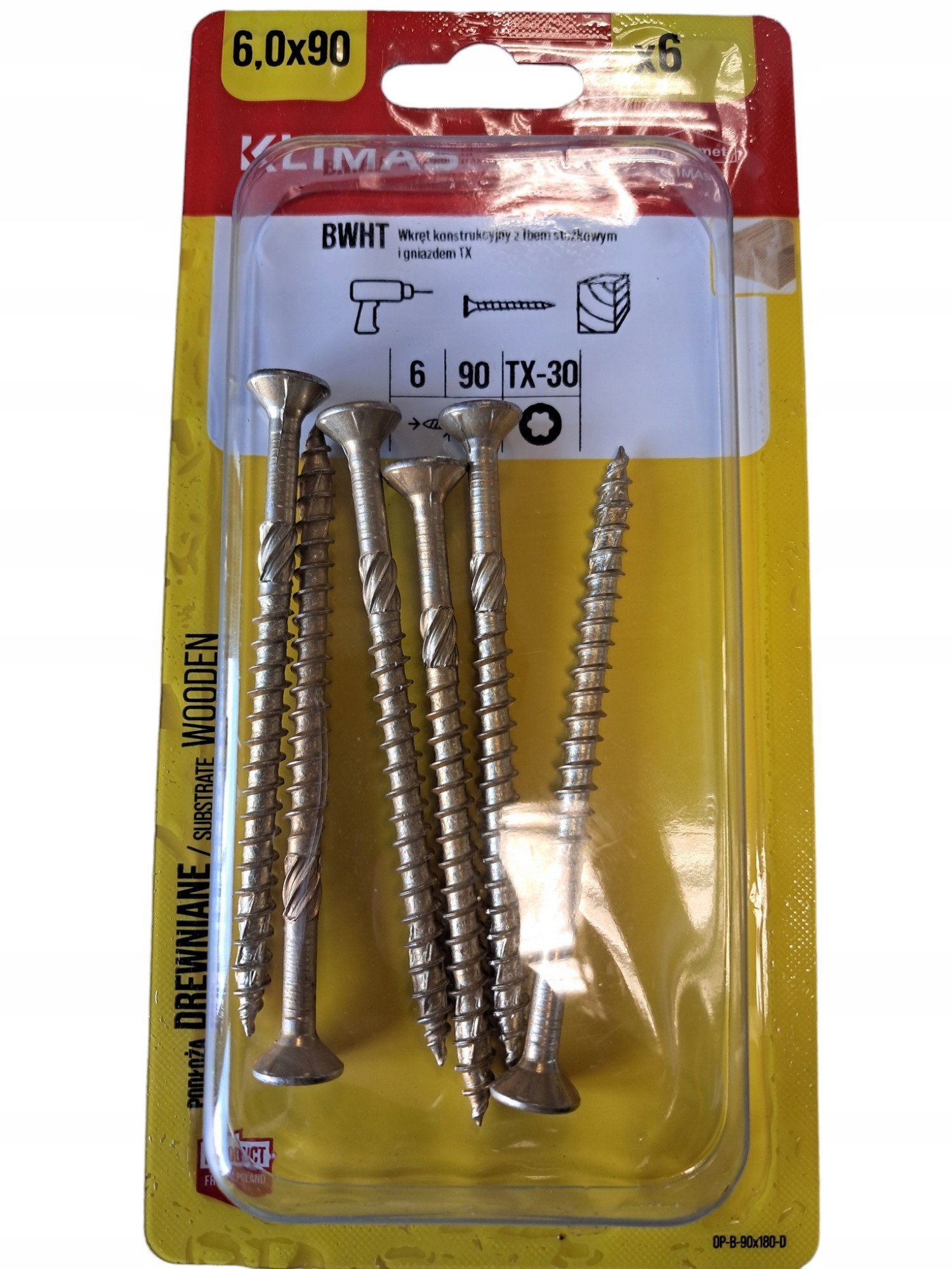 WOOD SCREWS TORXWHT 6.0X90 6PCS