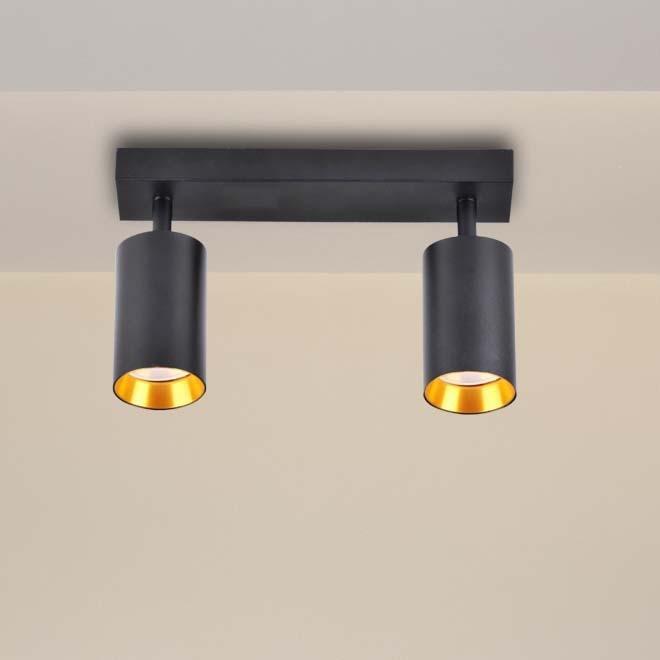 Lampa sufitowa Polux Sufitowa lampa kierunkowa Maribel tuby do garderoby czarna złota