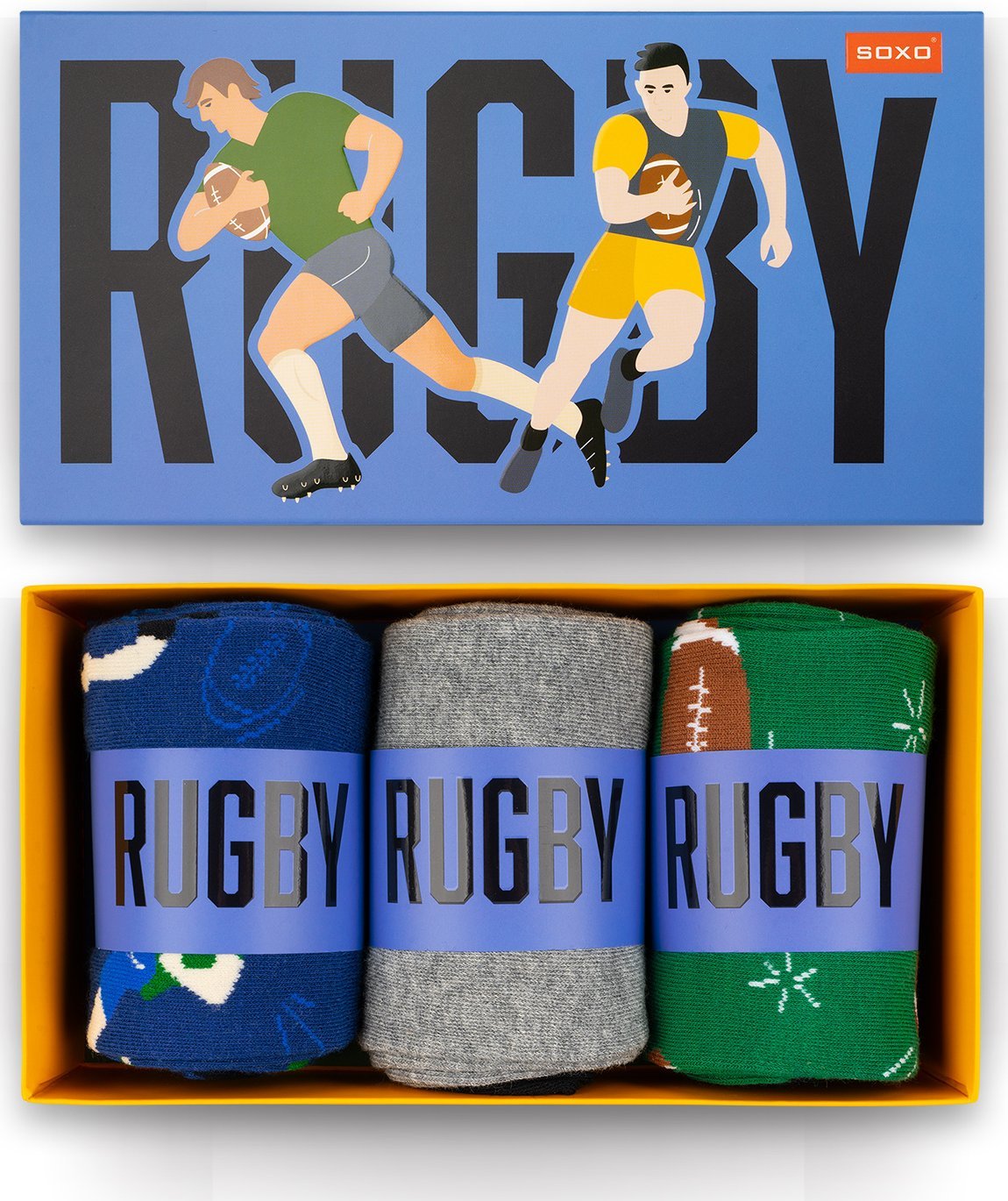 Soxo Zestaw 3x Męskie Skarpetki kolorowe Rugby 4045