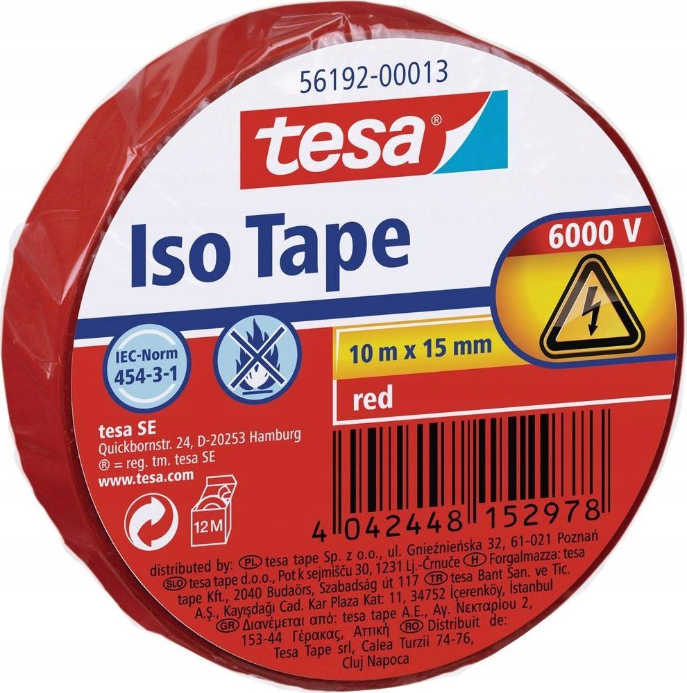 Tesa tesa Isolierband 10m 15mm rot