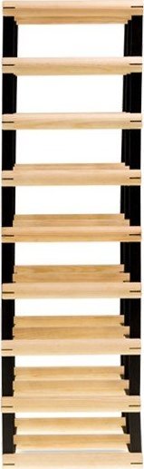 Wamar-Sosenka Regał na wino Stojak na 16 Butelek Szklanych/ PET RW-8/ 2x8 Surowy Naturalny Metal + Drewno RW-8-2X8-16