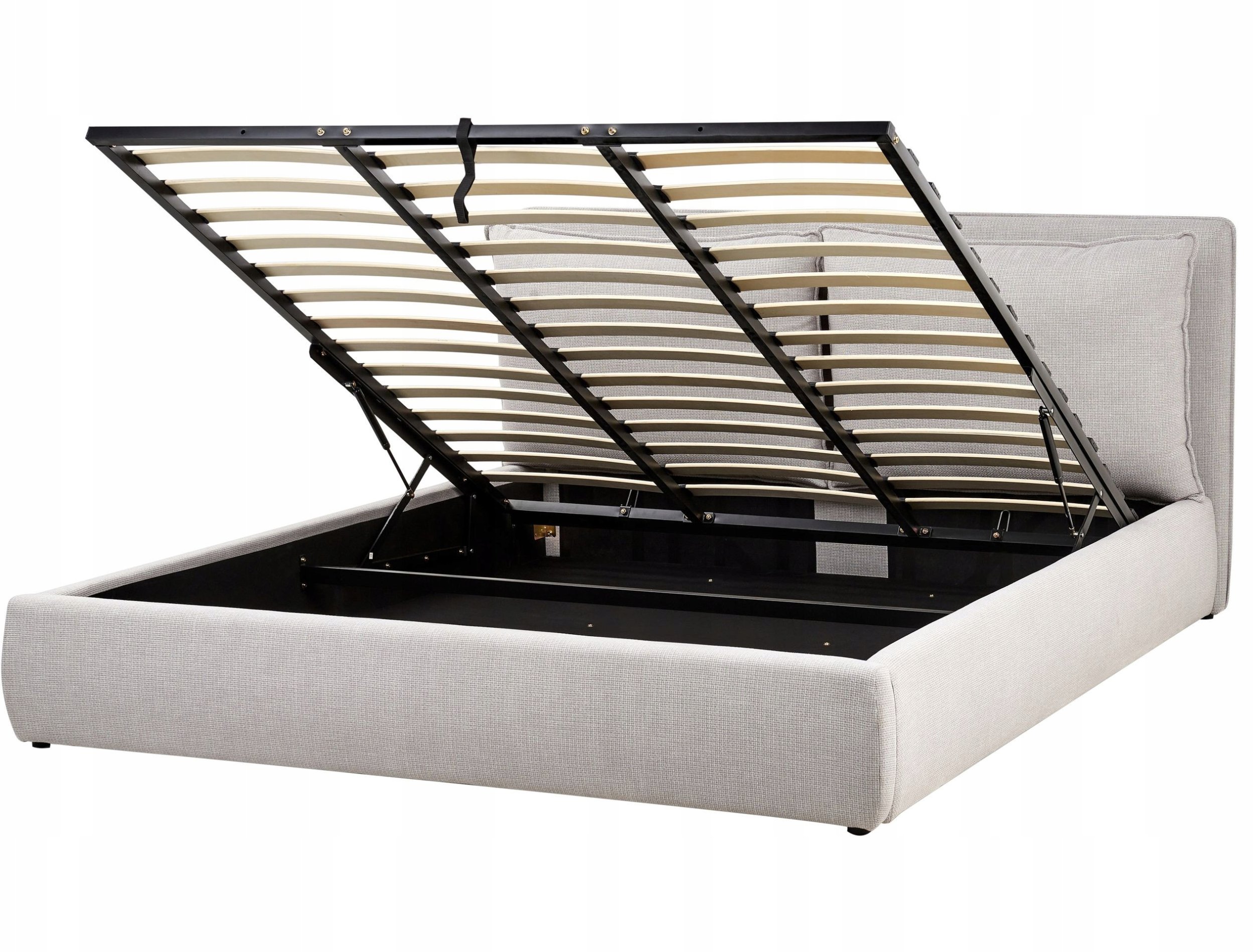 Łóżko z pojemnikiem BAJONNA 180 x 200 cm Jasnoszary