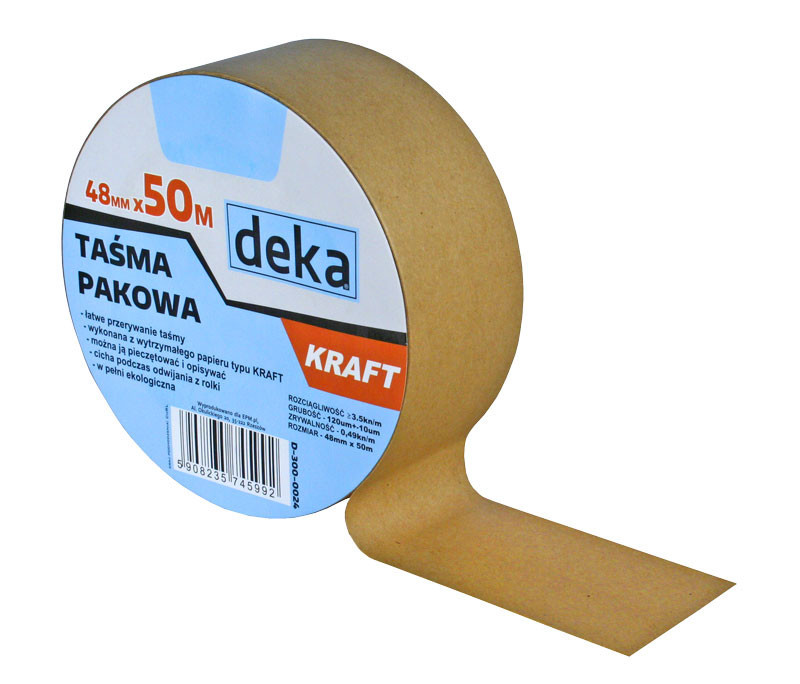 Deka Taśma pakowa papierowa KRAFT 48mm 50mb