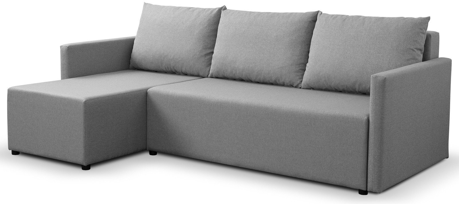 Narożnik Solid w tkaninie Faro z funkcją spania i pojemnikiem na pościel