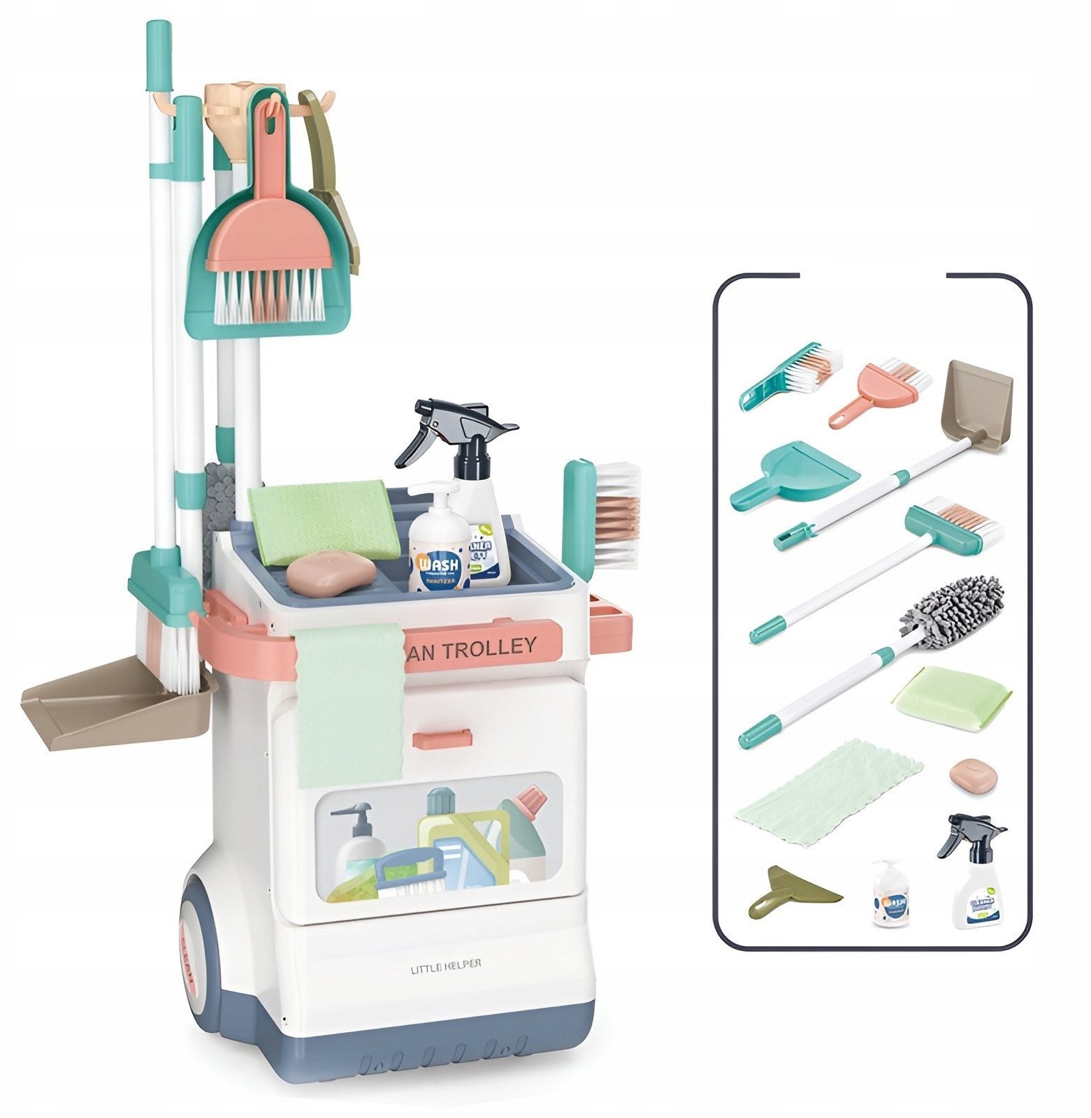 Zestaw wÃ³zek do sprzÄtania 15 elementÃ³w