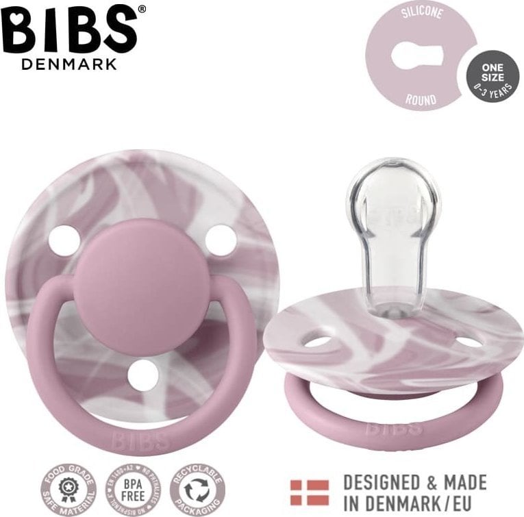Bibs BIBS DE LUX TIE DYE HEATHER WHITE Smoczek uspokajający silikonowy ONE SIZE