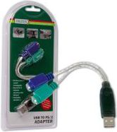 Adapter USB Digitus USB - PS/2 Biały (ADA70118)