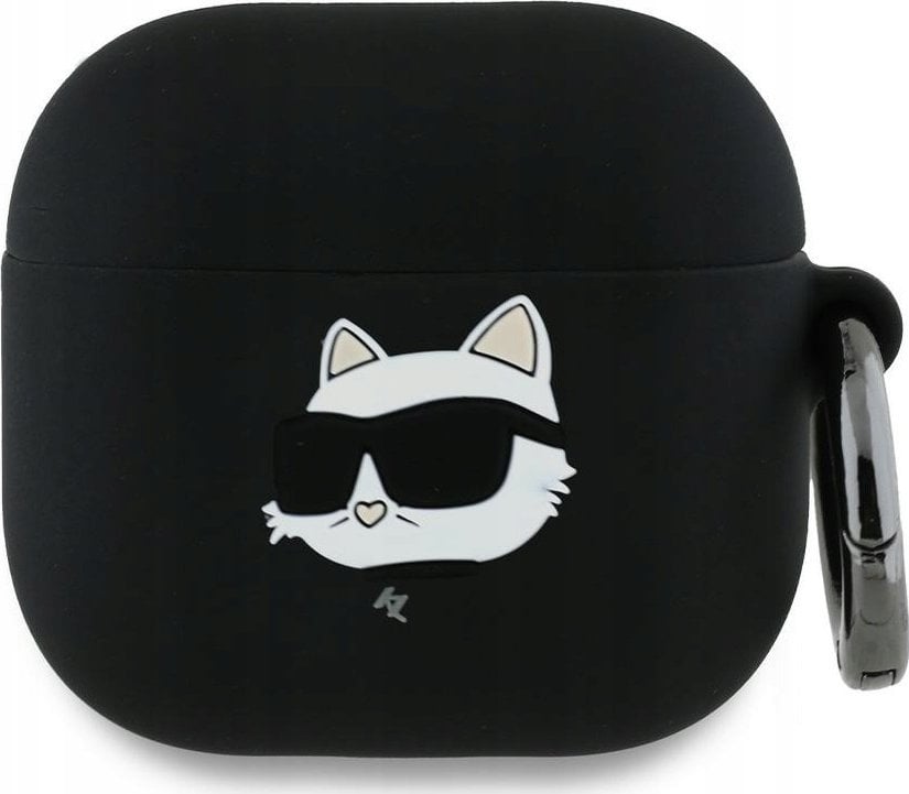 Karl Lagerfeld KLA4RUNCHK AirPods 4 cover czarny/black Silicone Choupette Head 3D