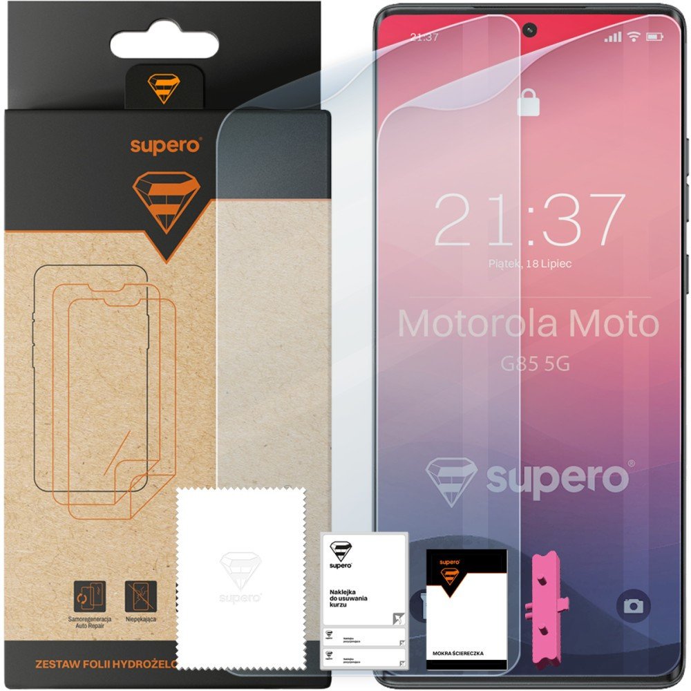 Folia hydrożelowa do Motorola Moto G85 5G, Supero, 2 szt. + aplikator