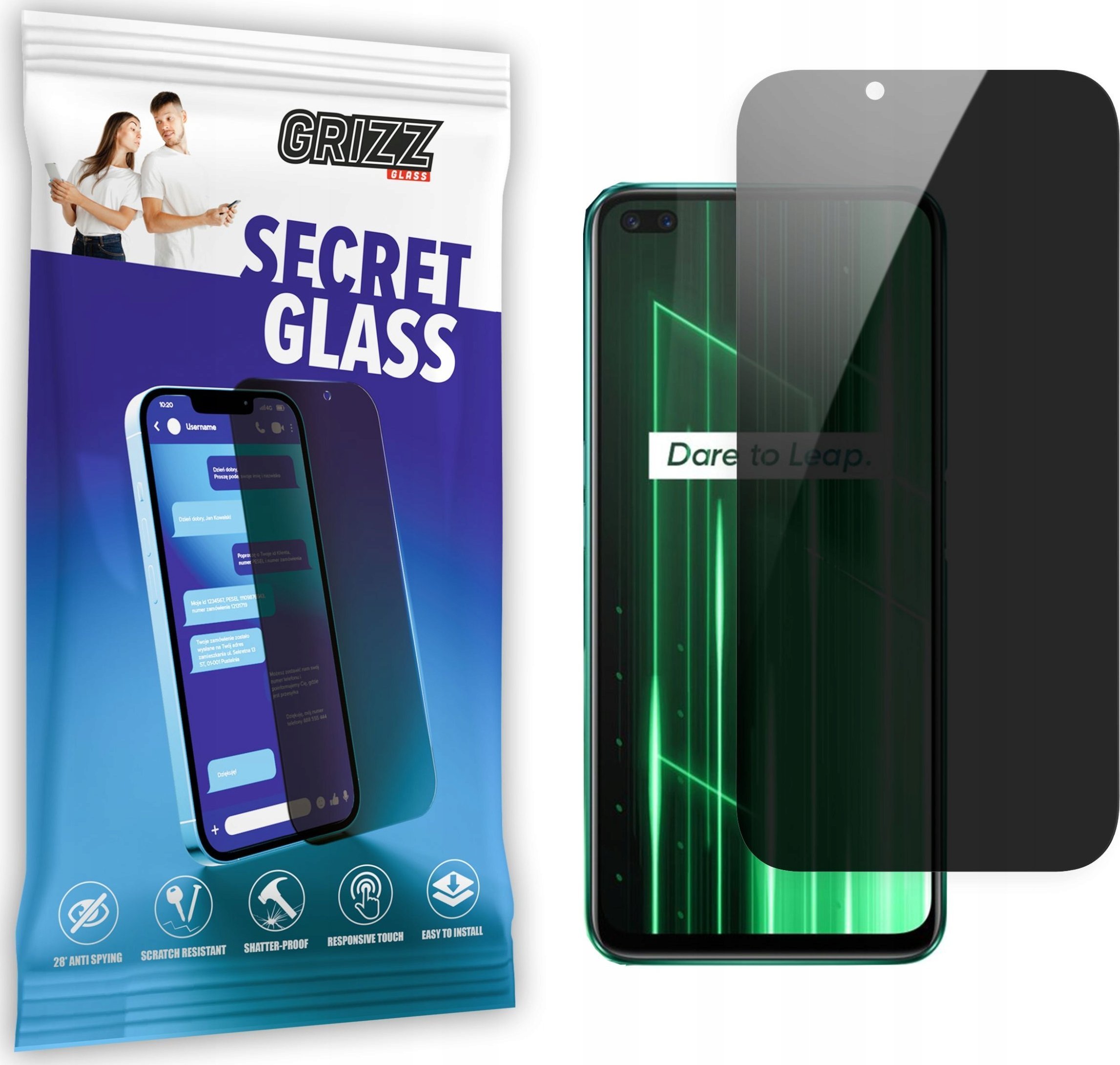 GrizzGlass Szkło prywatyzujące GrizzGlass SecretGlass Realme X50 5G