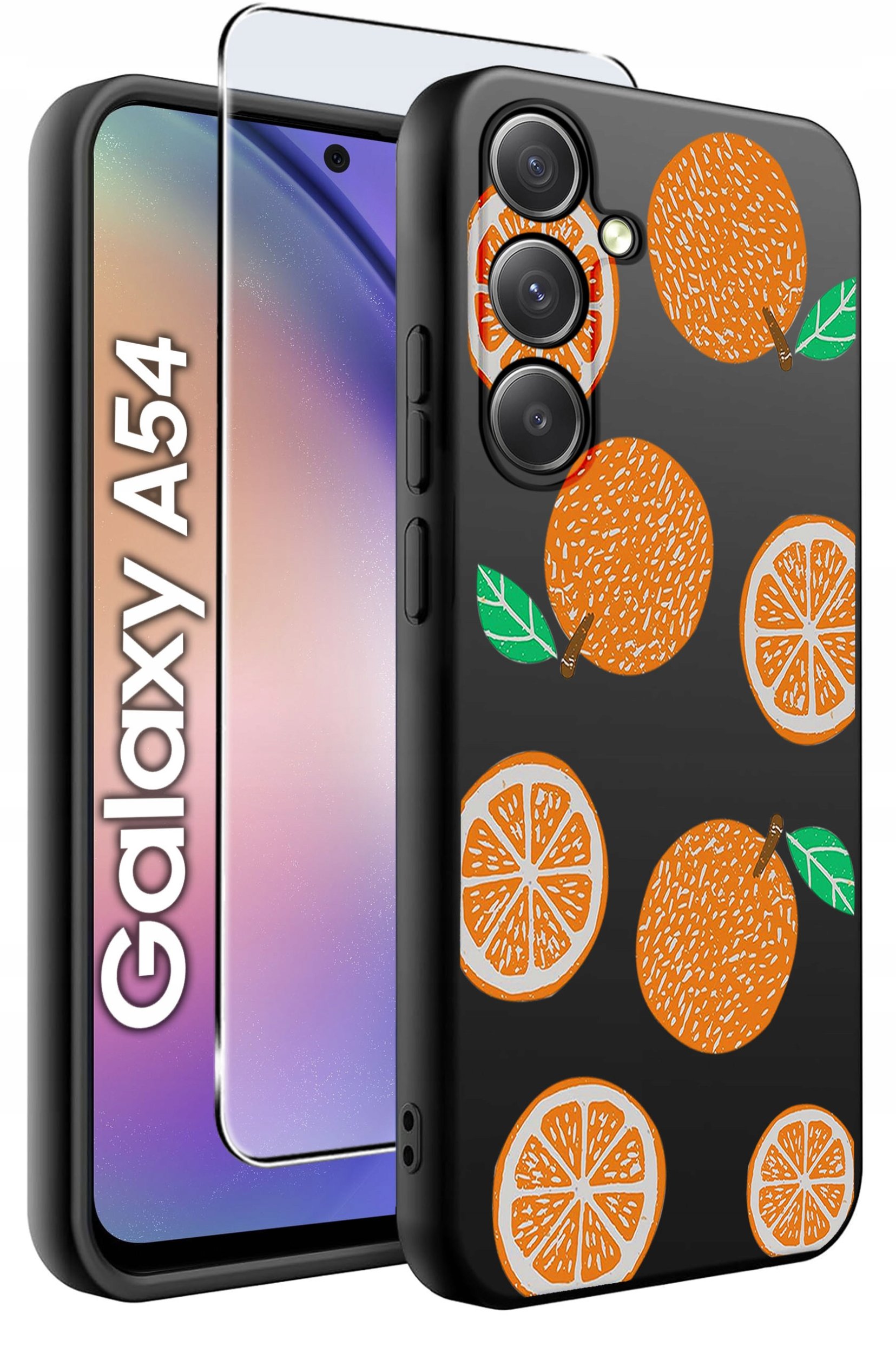 ETUI do Samsung A54 5G WZORY | SILIKONOWE MATT CASE + SZKŁO 9H