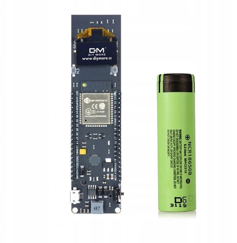 Moduł WiFi ESP32 OLED 0.96'' AKUMULATOR 18650