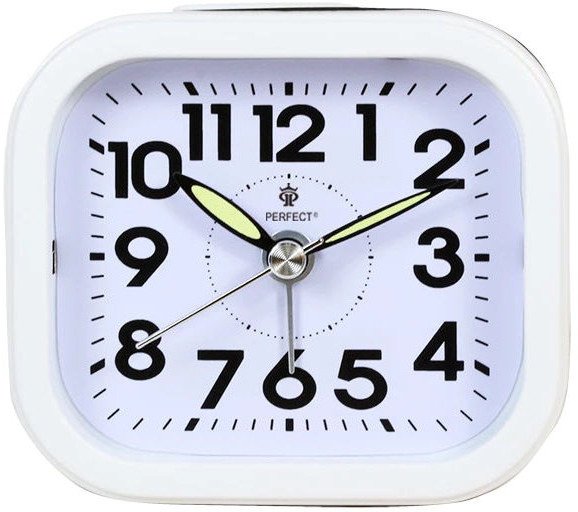 Budzik Perfect BB08006 biały 8 x 7 cm .