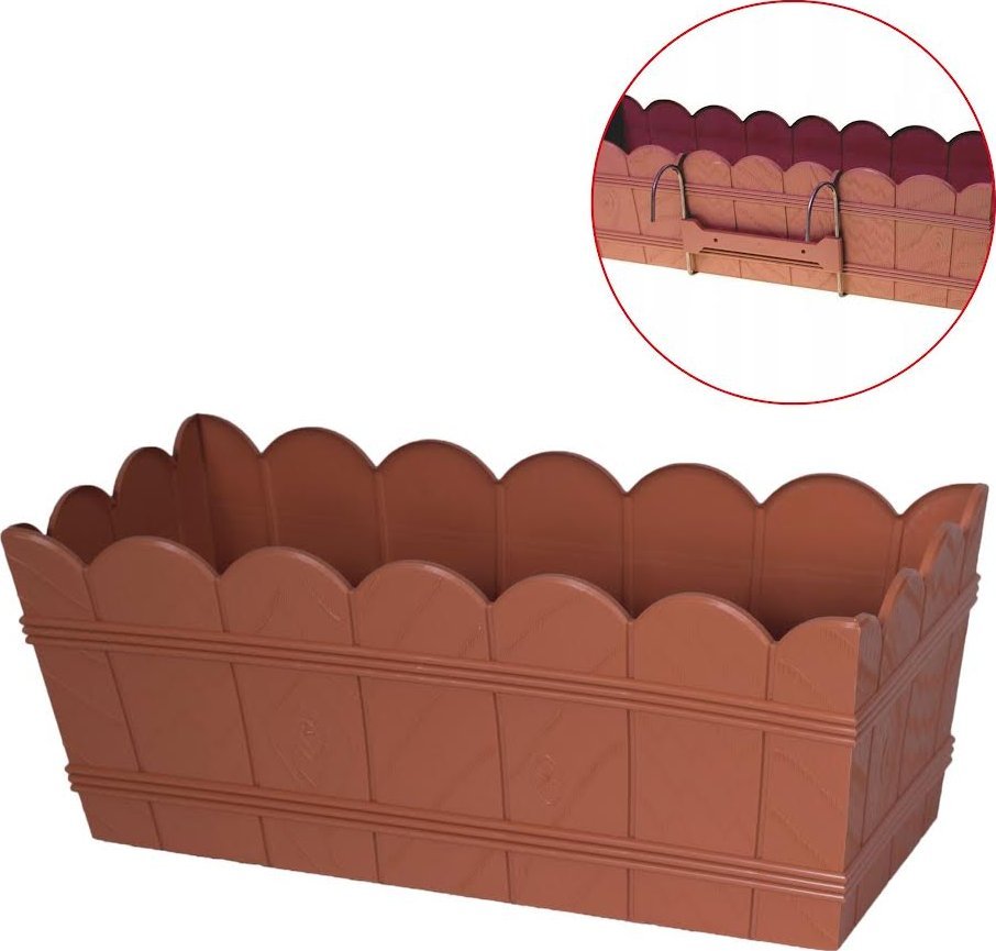Form-Plastic Skrzynka balkonowa Elba 55 z uchwytami Doniczka na balustradę
