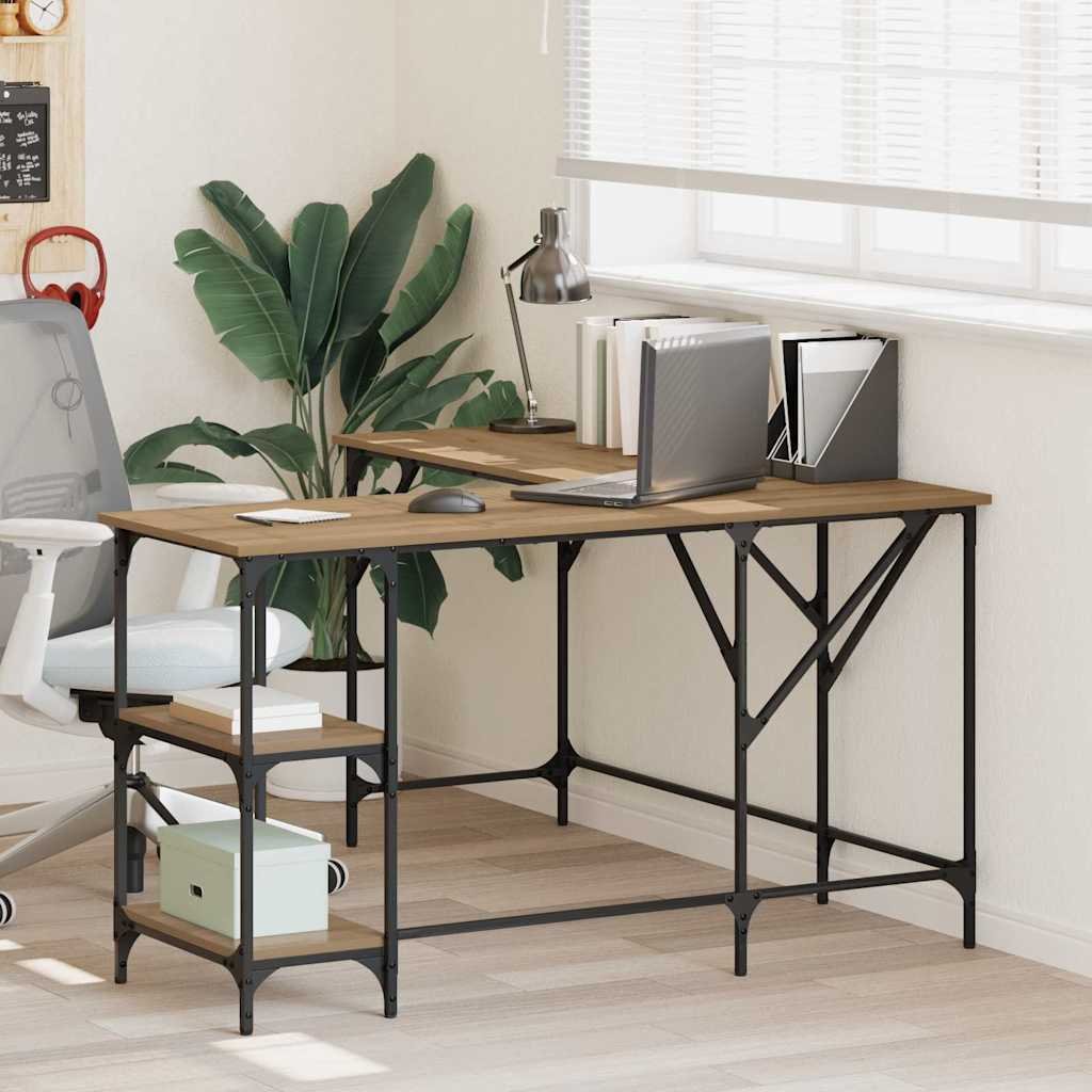 Biurko vidaXL Biurko Dąb rzemieślniczy 139 x 139 x 75 cm