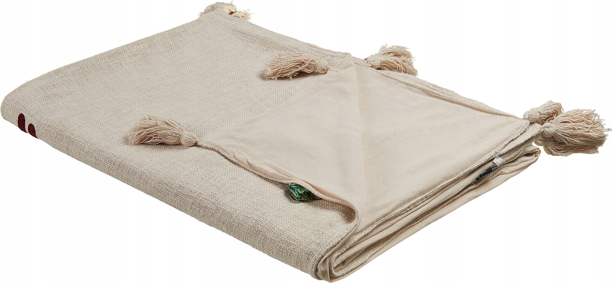 Beliani Koc bawełniany w lamy 130 x 180 cm beżowo-brązowy DEOGHAR!