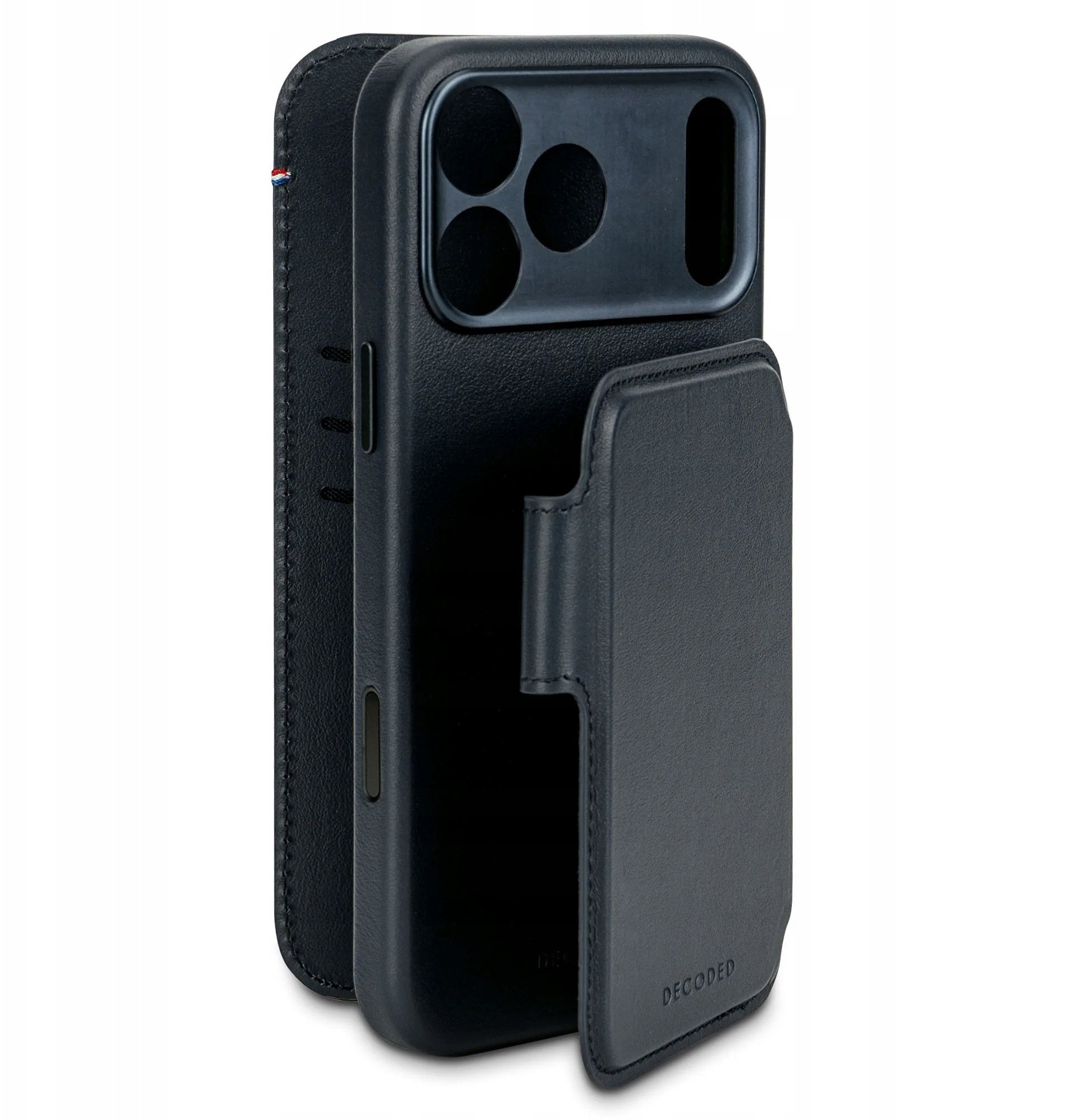 Decoded Leather Detachable Wallet - skórzana obudowa ochronna do iPhone 17 Pro Max kompatybilna z MagSafe (navy shadow)