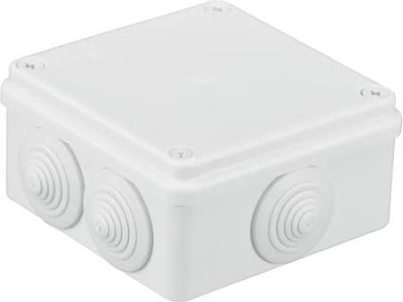Pawbol Puszka n/t hermetyczna 80x80x40 klik 6 dławików IP44 biała (S-BOX 036B)