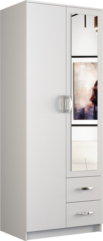 Topeshop szafa Romana lustro 80cm biel (ROMANA 80 BIEL L KPL)