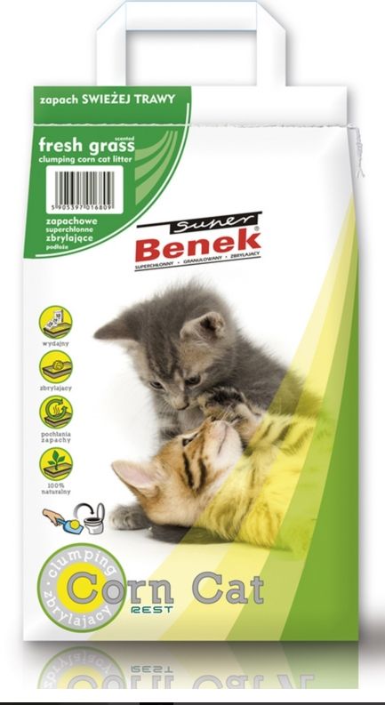 Żwirek dla kota Super Benek Corn Trawa 25 l