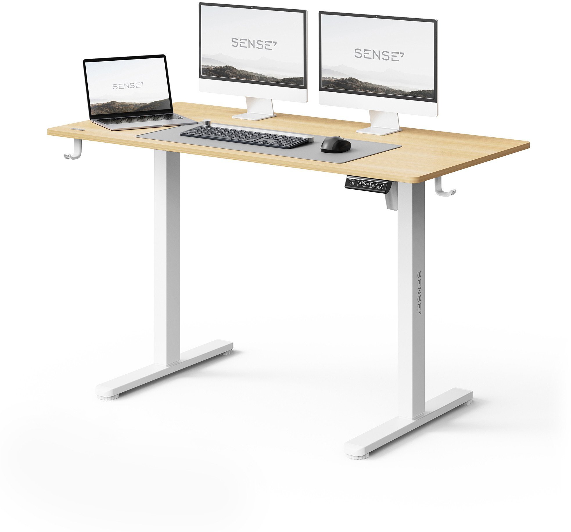 Biurko SENSE7 NOJO LIGHT Jasnobrązowo-Białe 120 cmx60 cm