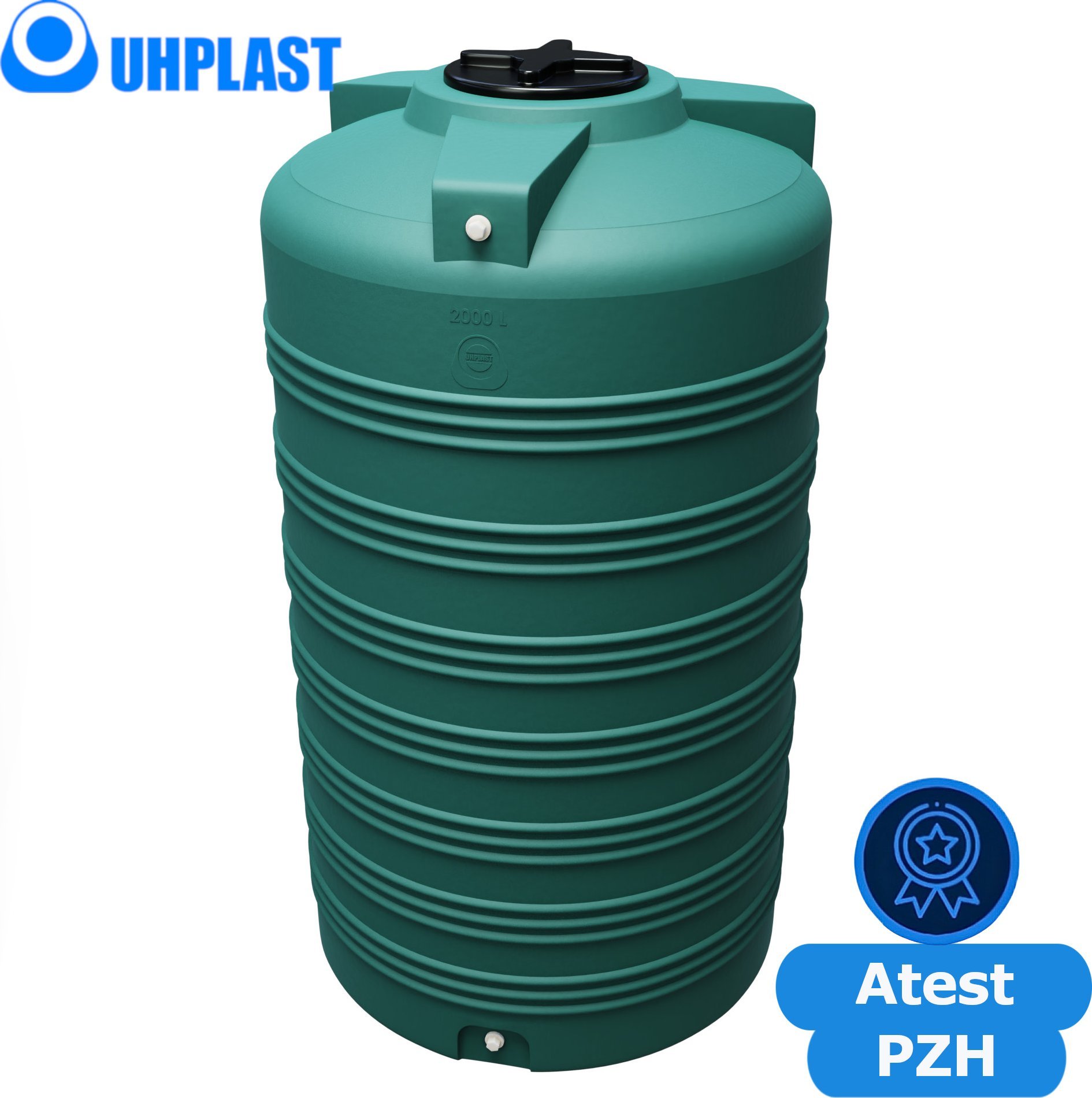 UHP Zbiornik na wodę 2000l UHP VERTICON V-2000 Ciemnozielony