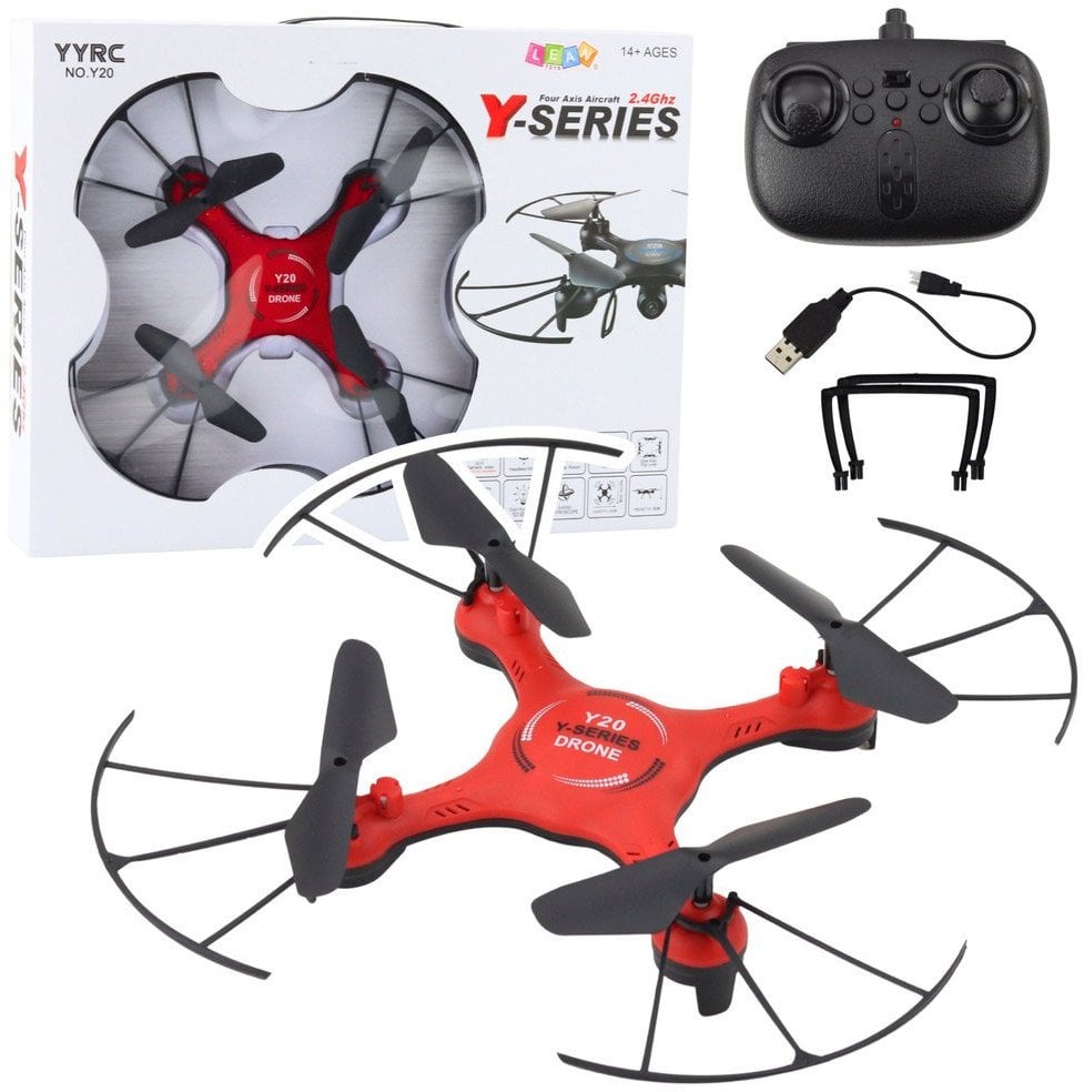 Dron Y20 UFO Zdalnie Sterowany Światła Obrót 360 Czerwony LEAN Toys