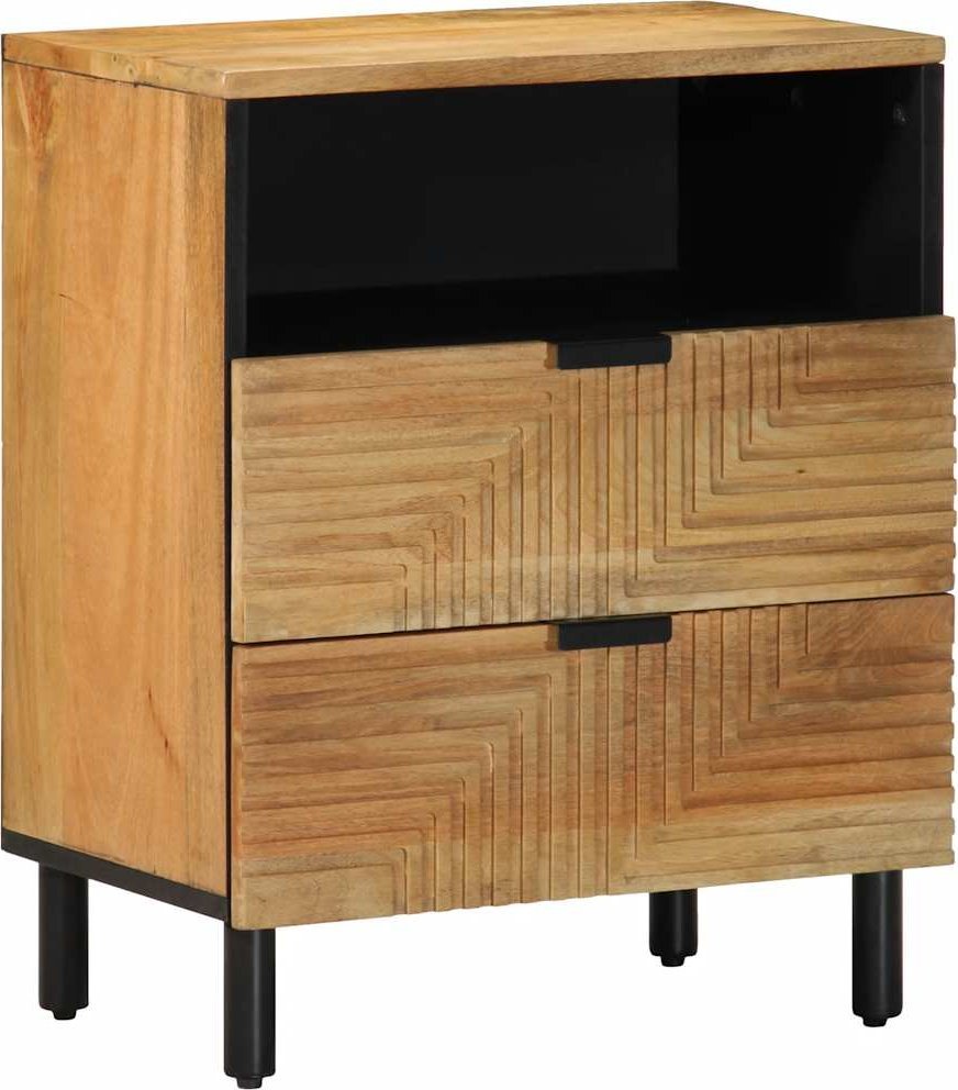 Szafka nocna Brązowa 50x33x60 cm Drewno lite Mango