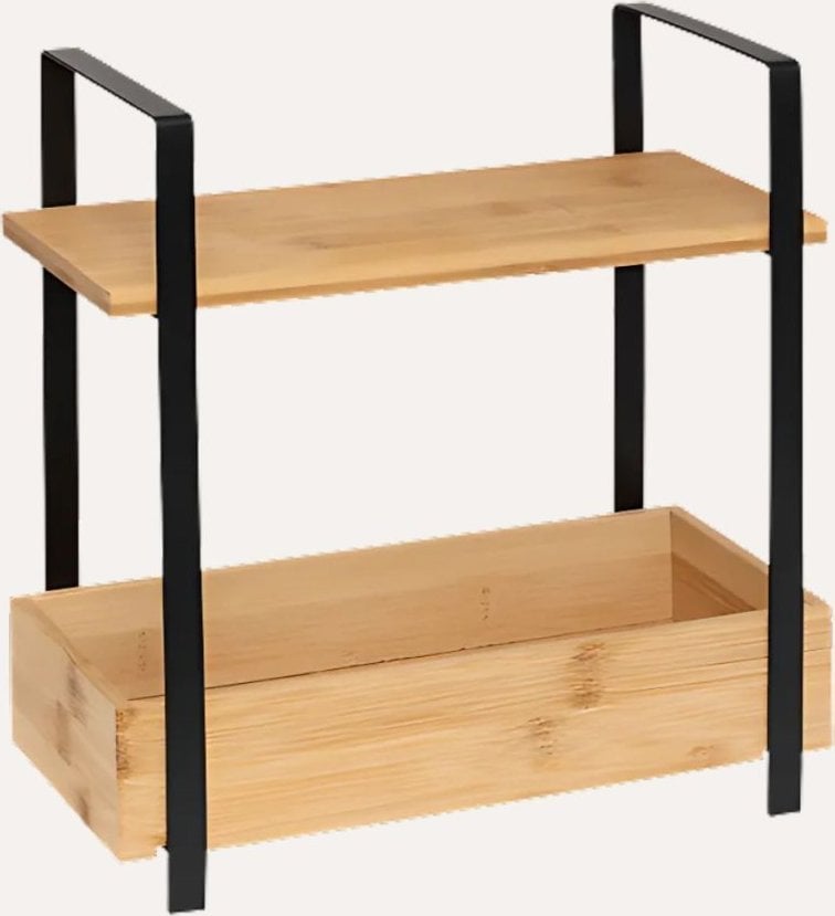 Półka stojąca na blat kuchenny ORDERA z pojemnikiem, 30 x 14 x 30 cm