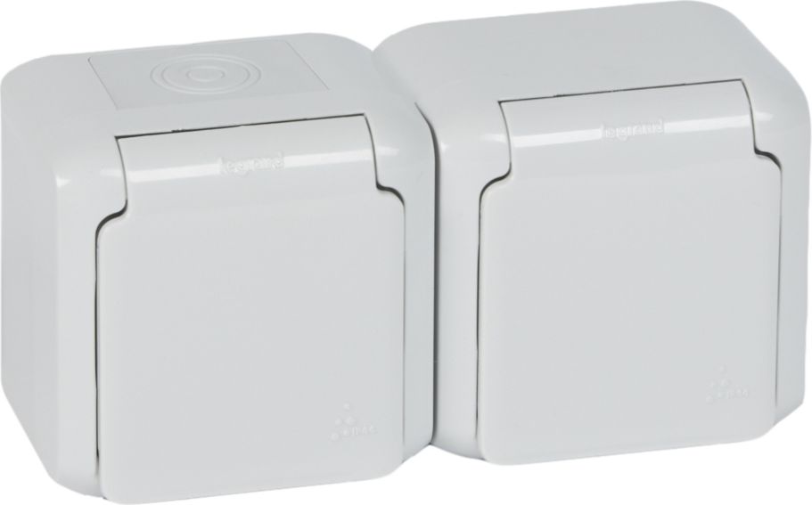 Legrand Gniazdo podwójne Forix hermetyczne IP44 16A szary (782397)