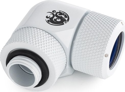 BitsPower Bitspower Advanced Multi-Link Adapter Anschluss 90 Grad G1/4 Zoll AG auf 14mm AD Hardtube - drehbar, weiß