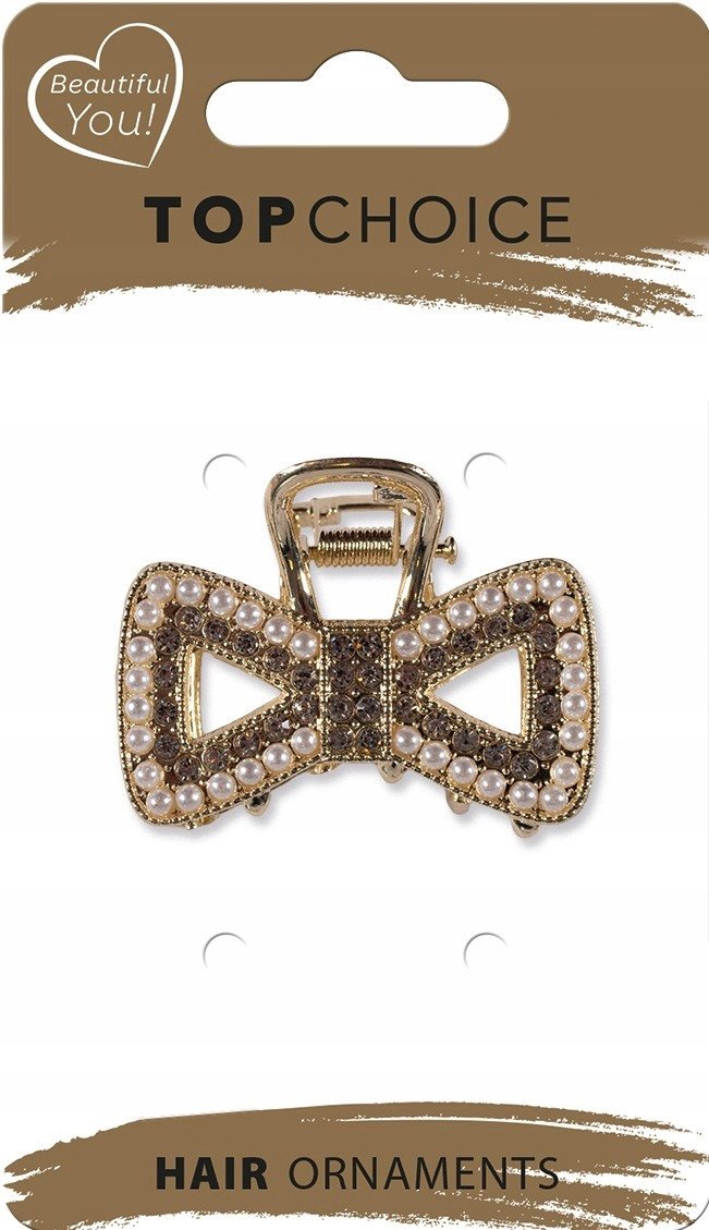 Top Choice Klamerka do włosów-zdobiona złota (26980) 1 szt.-mix wzorów