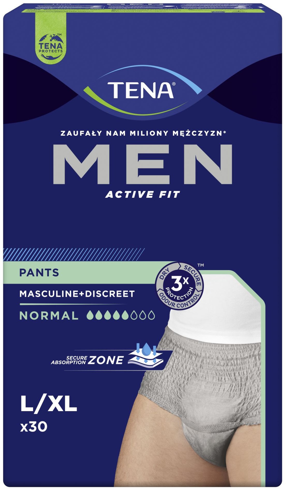 Essity Majtki chłonne Pieluchomajtki dla dorosłych Tena Men Normal L/XL