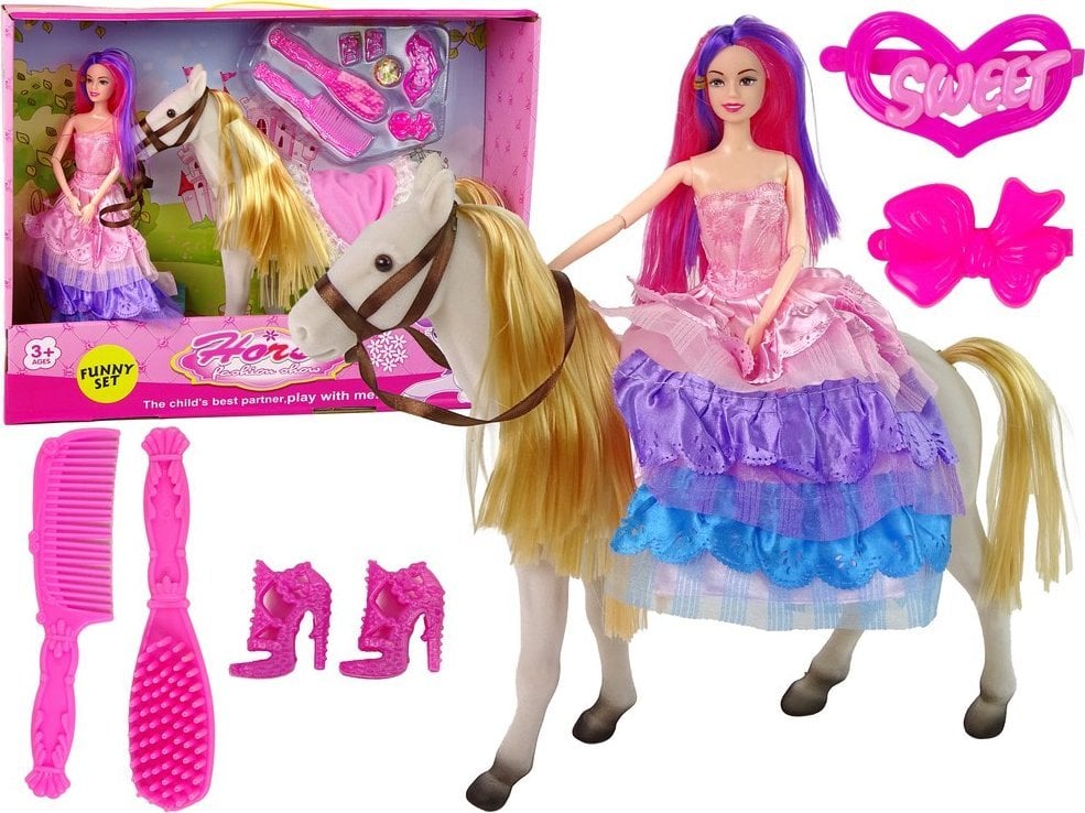 LeanToys Lalka Księżniczka z Białym Kucykiem Figurki Akcesoria LEAN Toys