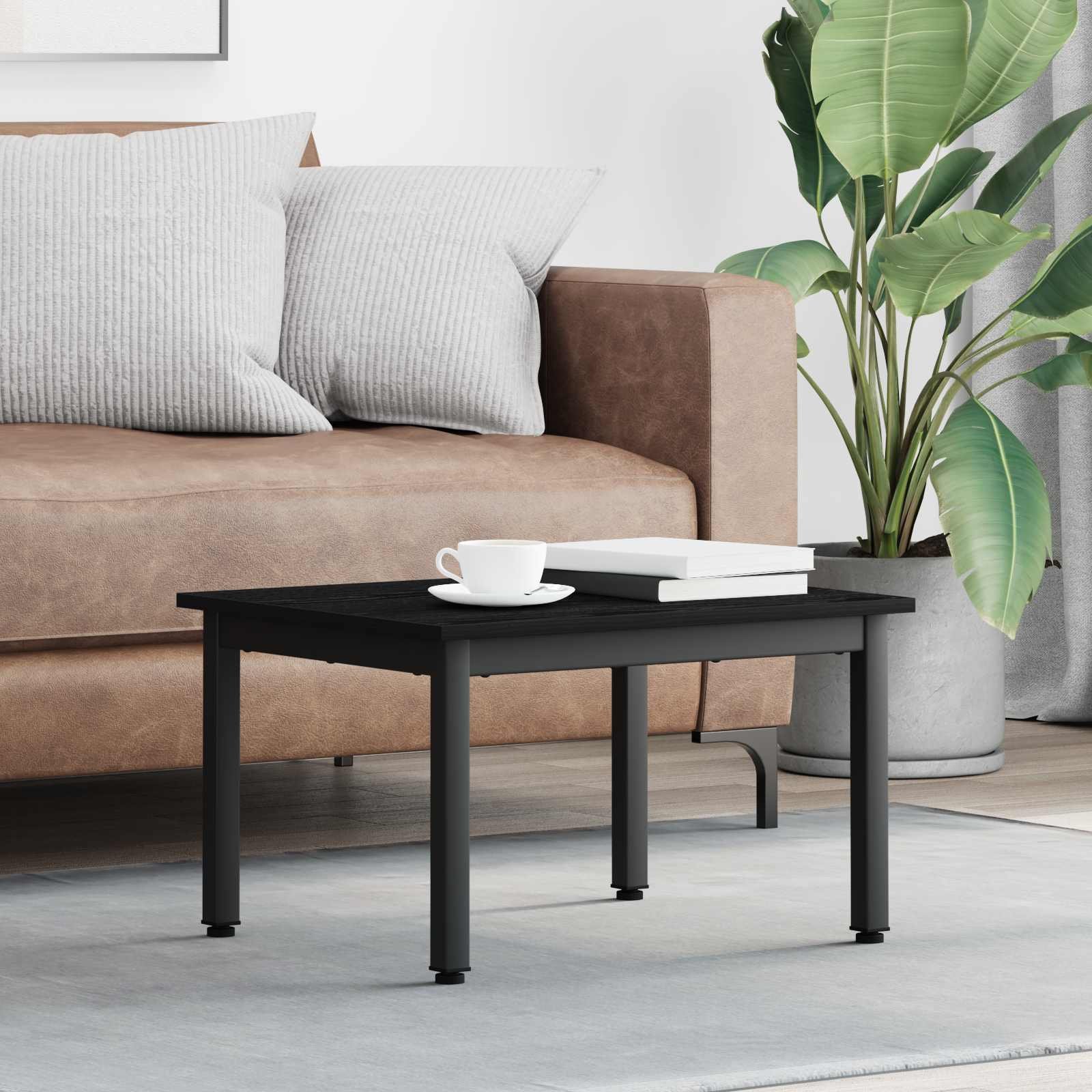 vidaXL Stolik kawowy Czarny Dąb 60 x 50 x 36 cm