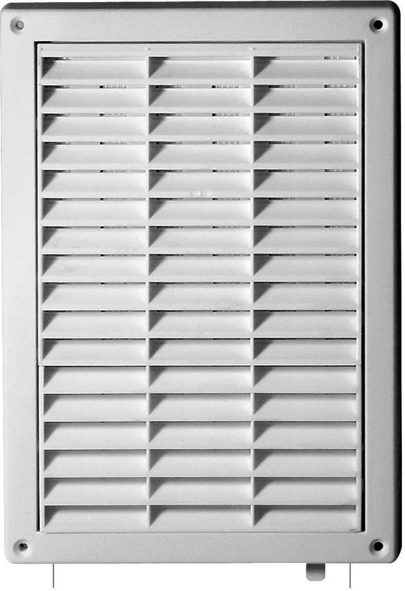 AWENTA Kratka wentylacyjna biała z żaluzją i siatka 128 x 197mm (T59)