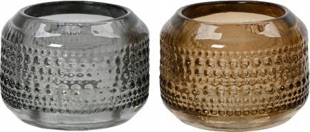 Kaemingk Świecznik szklany na świece ozdobny 8,2 x 5,8 cm 1szt