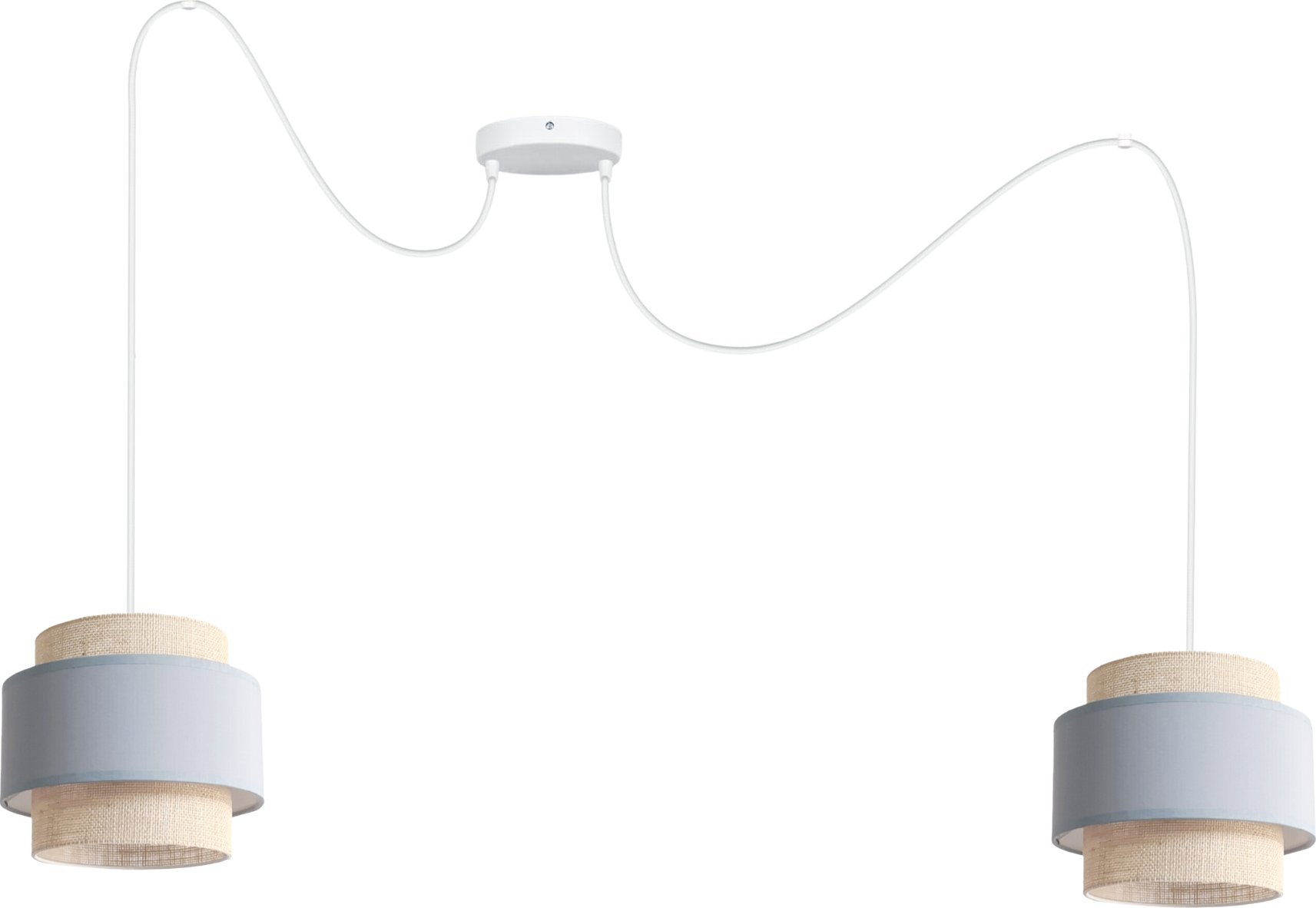 Lampa wisząca Solar Lampa wisząca sufitowa pająk BOHO len i szary 2 żarówki