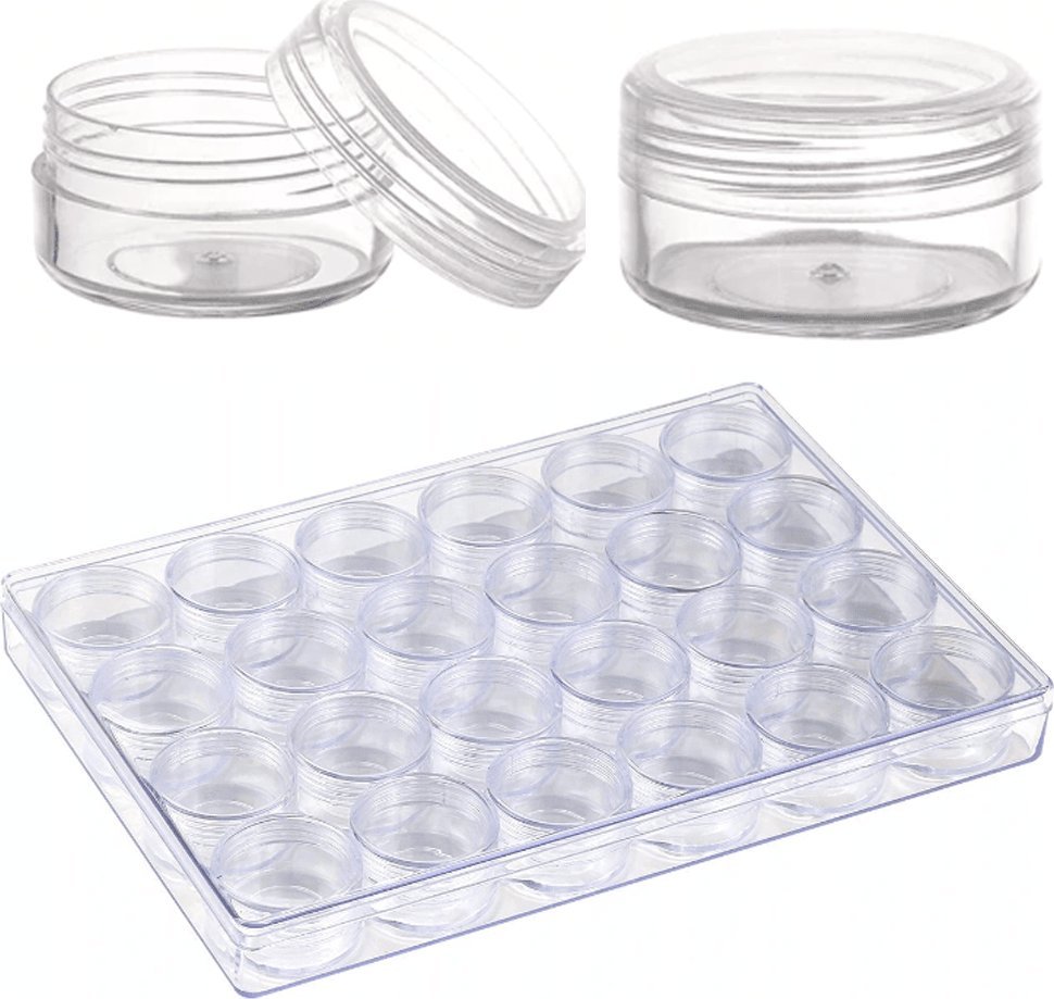 Korbi POJEMNICZKI 10g SŁOICZKI NA OZDOBY KASETA 24szt