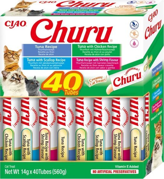 Inaba Foods INABA Churu dla kota - mix smaków z owocami morza 40x14g