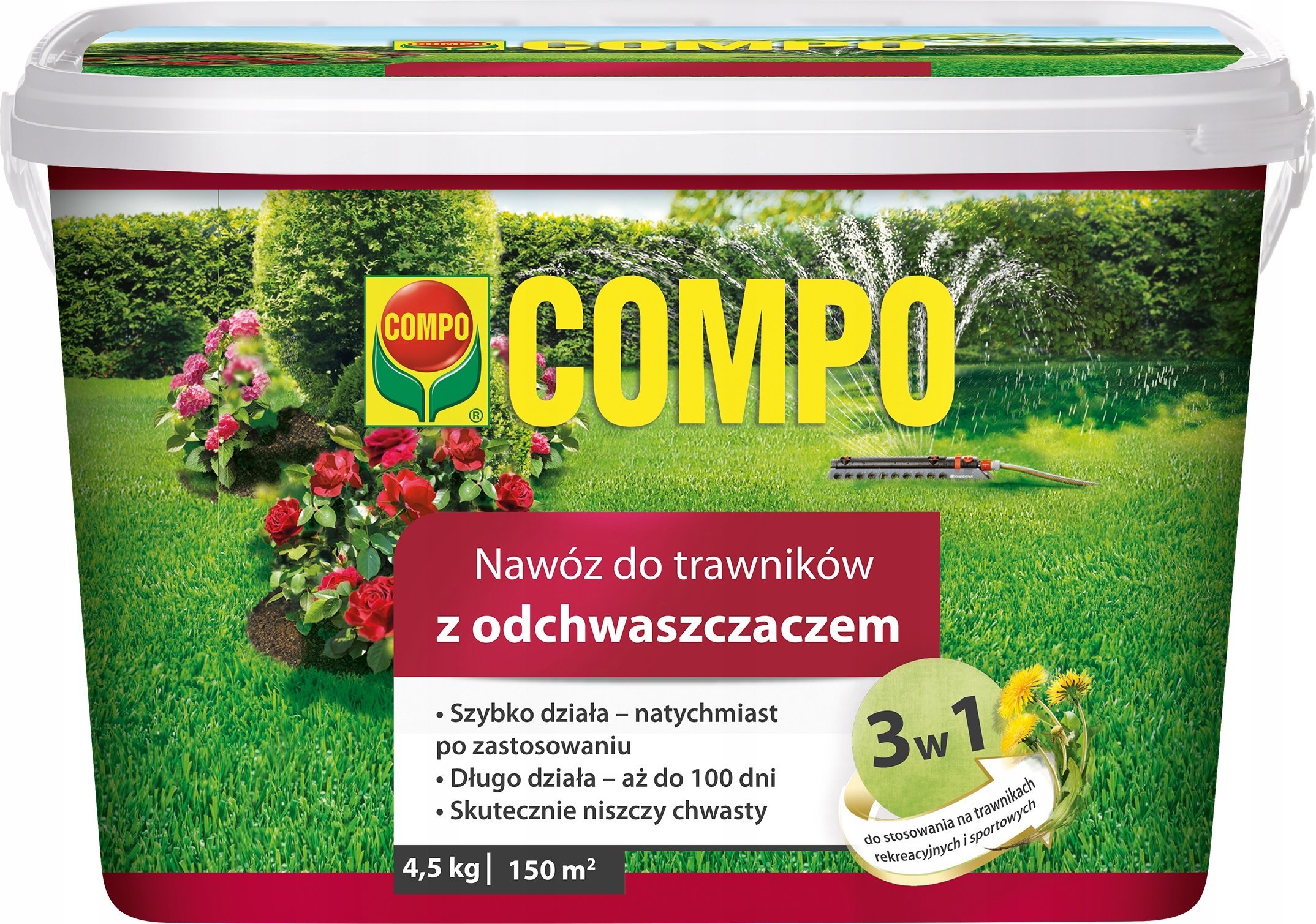 COMPO Nawóz do trawników 4,5 kg z odchwaszczaczem