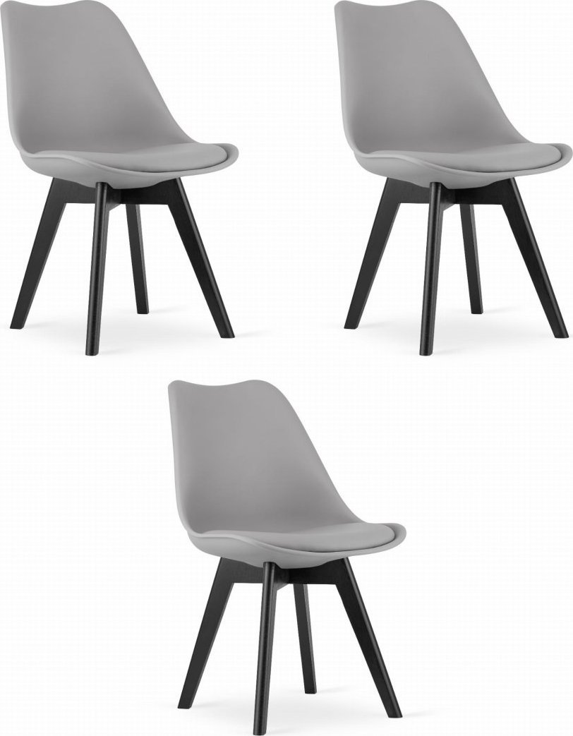 Leobert Krzesło MARK - szare / nogi czarne x 3