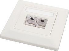 Solarix gniazdo 2 x CAT5e UTP RJ45 podtynkowy biały SX9-2-5E-UTP-WH